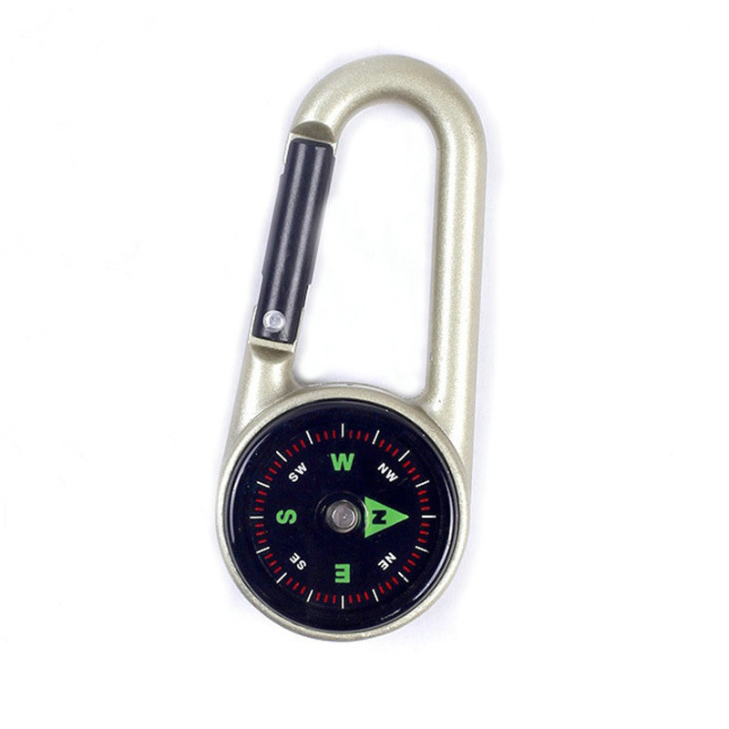 Compass With Carabiner + Multifunction Thermometer Portable Metal