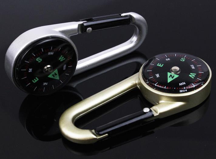 Compass With Carabiner + Multifunction Thermometer Portable Metal