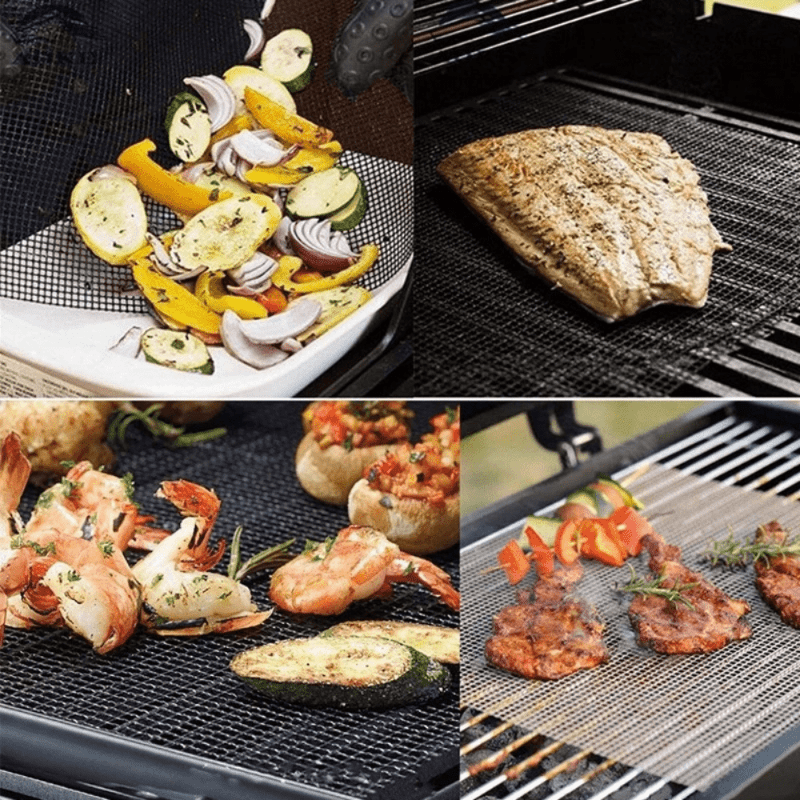 BBQ Mat 40*33cm BBQ Outdoor Baking Non-Stick Mat Reusable for Party BBQ Mat  Accessories Sheet Heat Resistant Easy Cleaning
