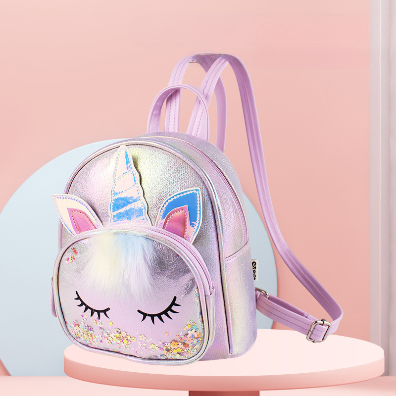 Cute Unicorn Shape Backpack Colorful Sequins Cute Shiny - Temu