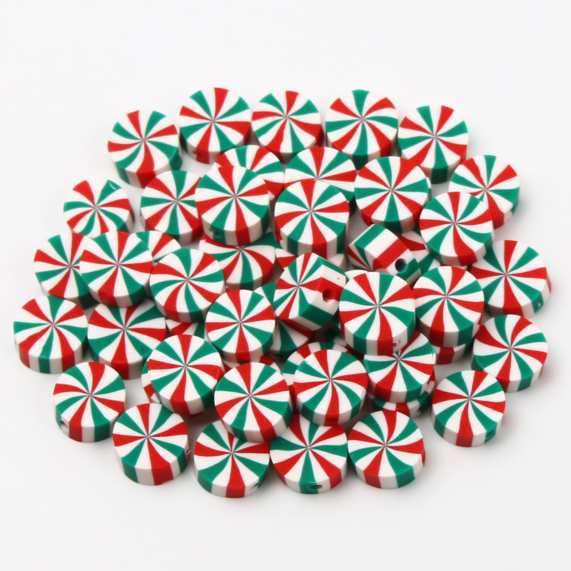 christmas polymer clay beads for jewelry