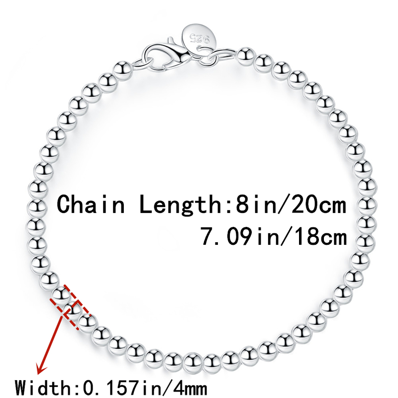 Sterling Silver Ball Chain Bracelet Sterling Silver / Small