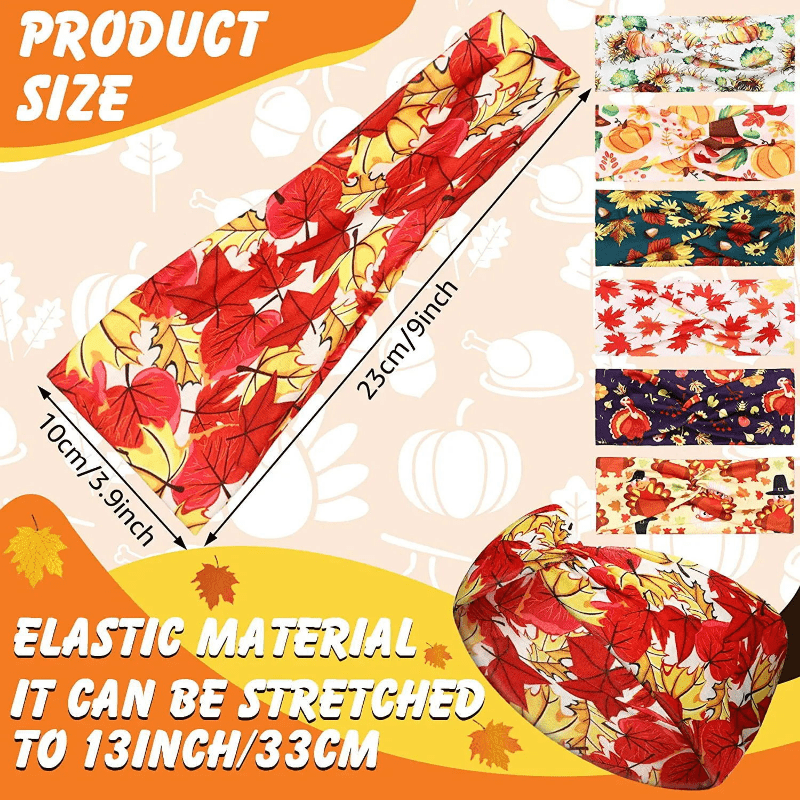Thanksgiving Pumpkin Twisted Hair Band Maple Leaf Headband