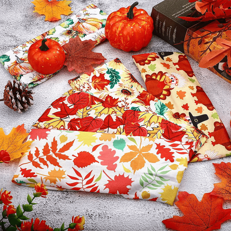 Thanksgiving Pumpkin Twisted Hair Band Maple Leaf Headband