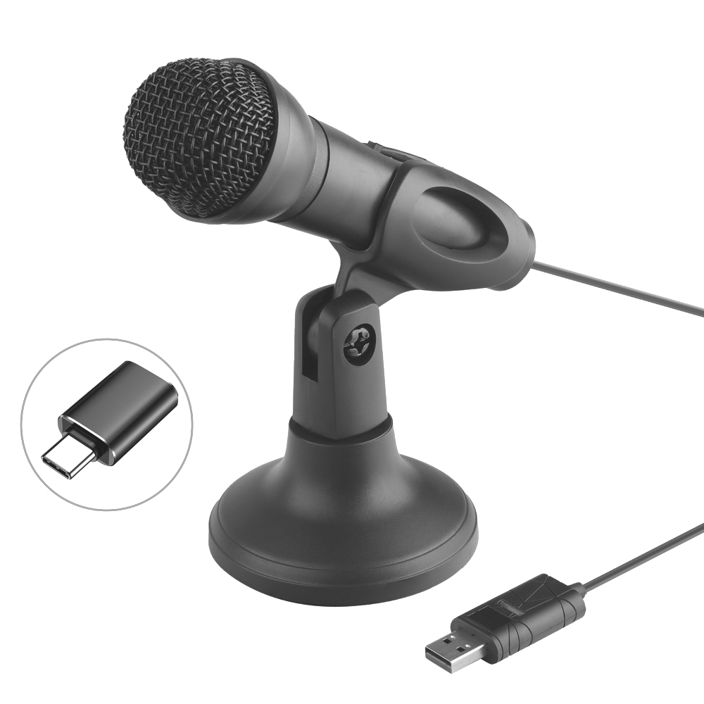 Microphone professionnel 3.5mm avec trépied, Microphone à condensateur de  bureau, pour PC portable, téléphone, tablette, jeu, chant, réunion vidéo