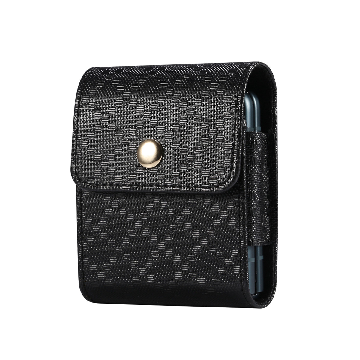 Image of Phone Case: Pu Leather Case Cover Folding Screen Boss Waist Bag For Galaxy Z Flip 5 / / / Galaxy Z Flip2 / Z Flip 1 / Oppo Find N2flip / Vivo / Pocket S / P50 Pocket / / Razr 2019 / Ushining 3g