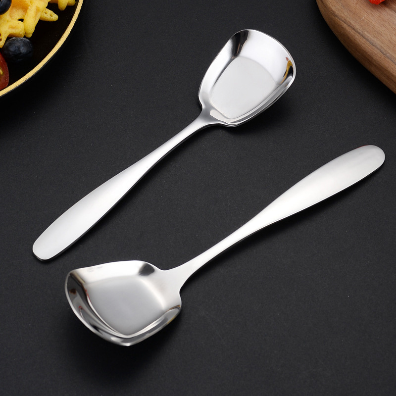 Durable Stainless Steel Square Head Spoon For Sweet And - Temu