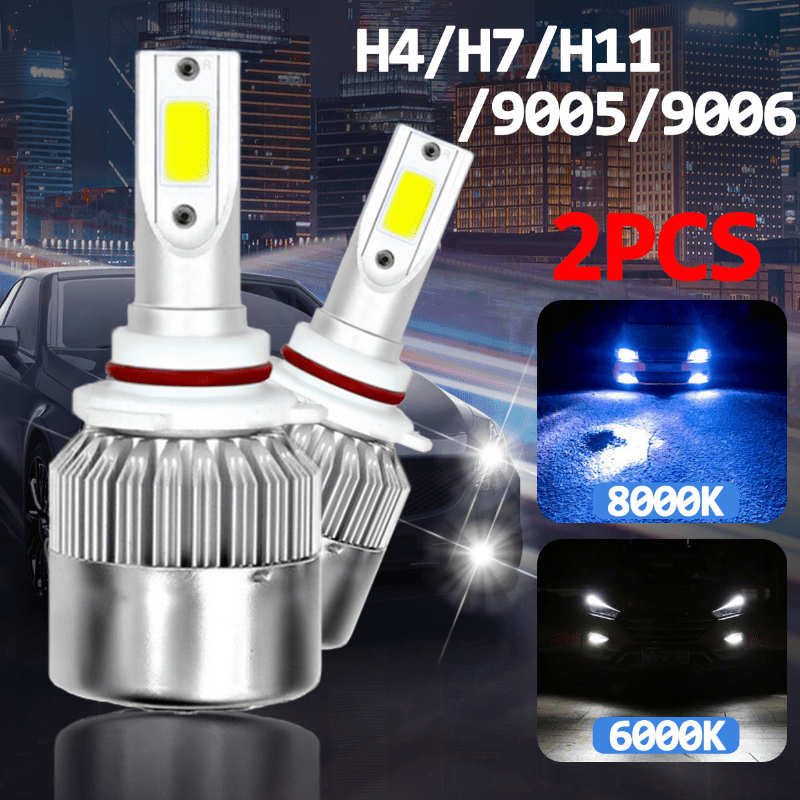 Upgraded Led H7 H4 Car Headlights C6 Light Bulbs H8 H9 H11 - Temu