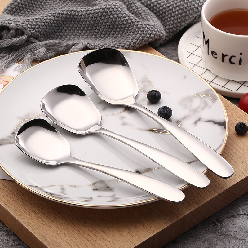 Durable Stainless Steel Square Head Spoon For Sweet And - Temu