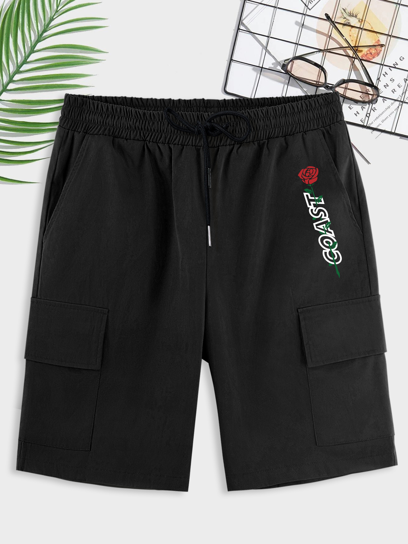 Padrão de raio Letra Impressão Estilo de rua Shorts para nova