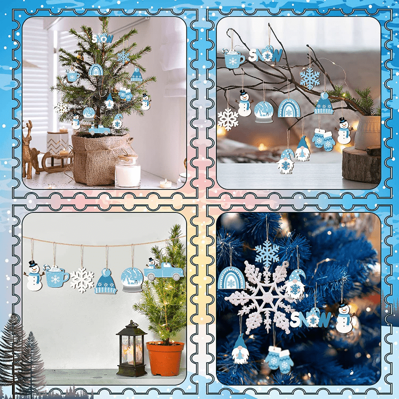 Cheers.US 1 Set Large Snowflakes White Snowflakes Christmas Decorative  Hanging Ornaments Window Decor Winter Outdoor Decorations 