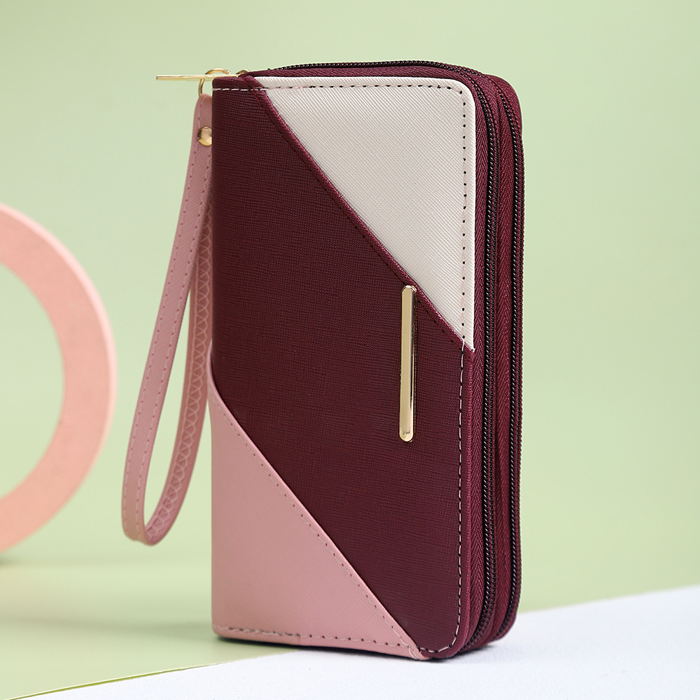 Women Fashion Leather Wallets Buckle Long Bi-fold Double-layer Women's  Wallet Student Zipper Ladies Purse Card Holder Handbag Clutch Bag