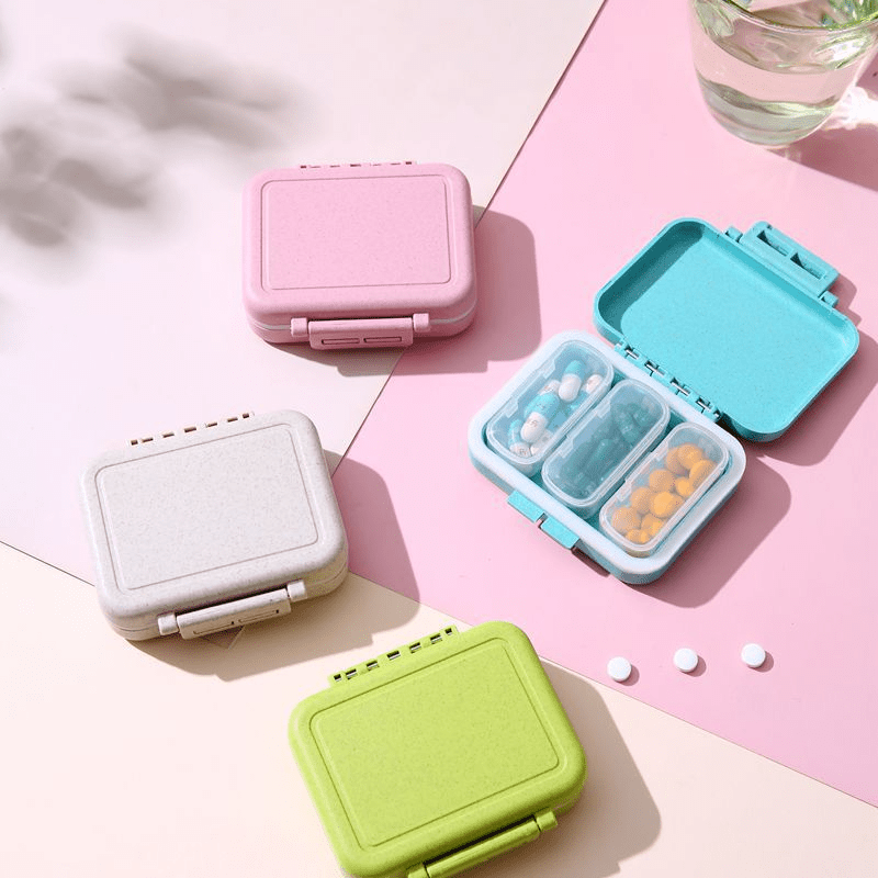 4 PC Pill Case 3 Removable Compartments Pill Box BPA-Free,Day Pill  Organizer/3 Times a Day/AM-PM Travel Pill Organizer for Pocket or Purse  Storage