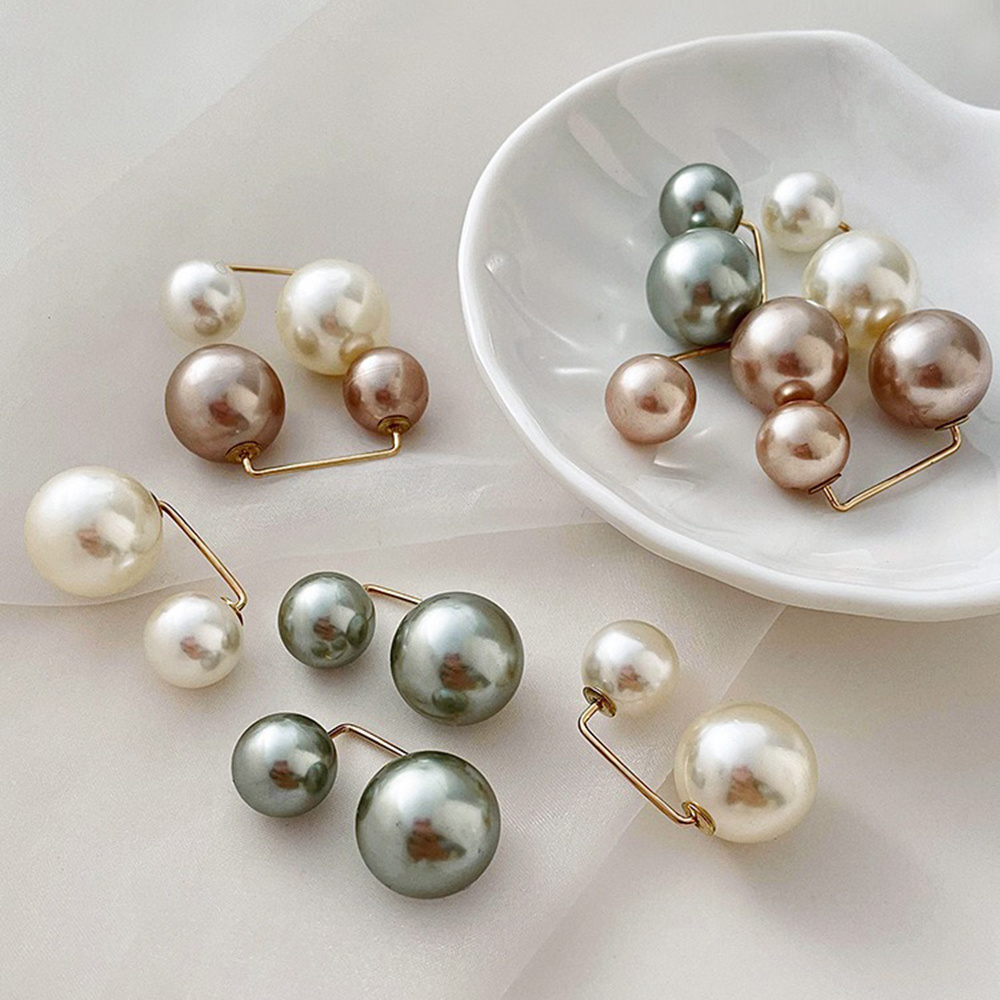 

6pcs Faux Pearl Brooch Pins Anti-exposure Neckline Safety Pins Sweater Shawl Clips For Women Girls Clothing Dresses Decoration Accessories