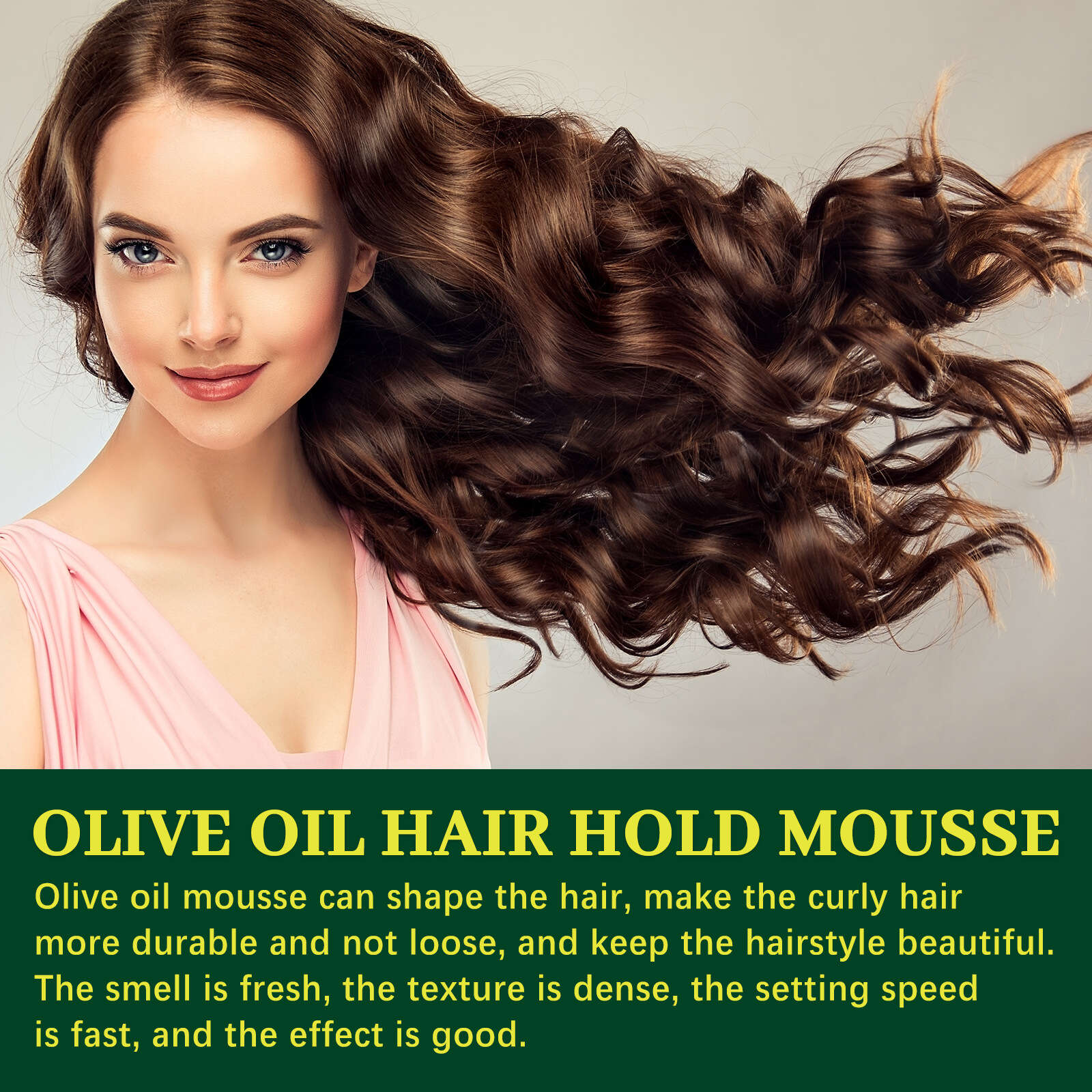 Olive Hair Styling Mousse for Curls & Smooth Hair