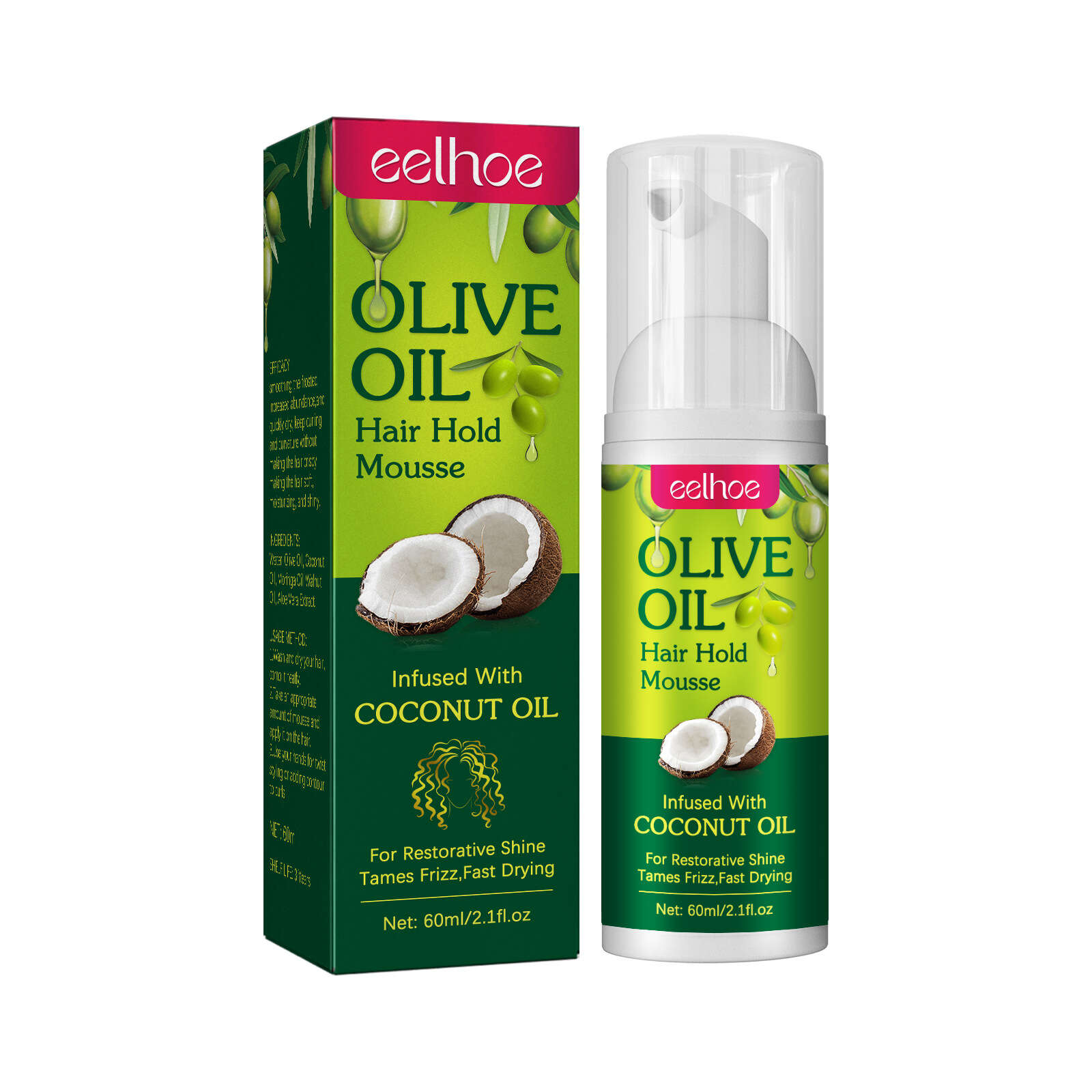 Olive Hair Styling Mousse for Curls & Smooth Hair
