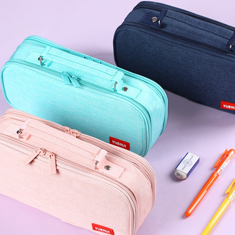 Portable canvas pencil case School stationery Storage bag kawaii