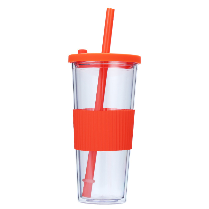 Silicone Grip Tumbler with Straw