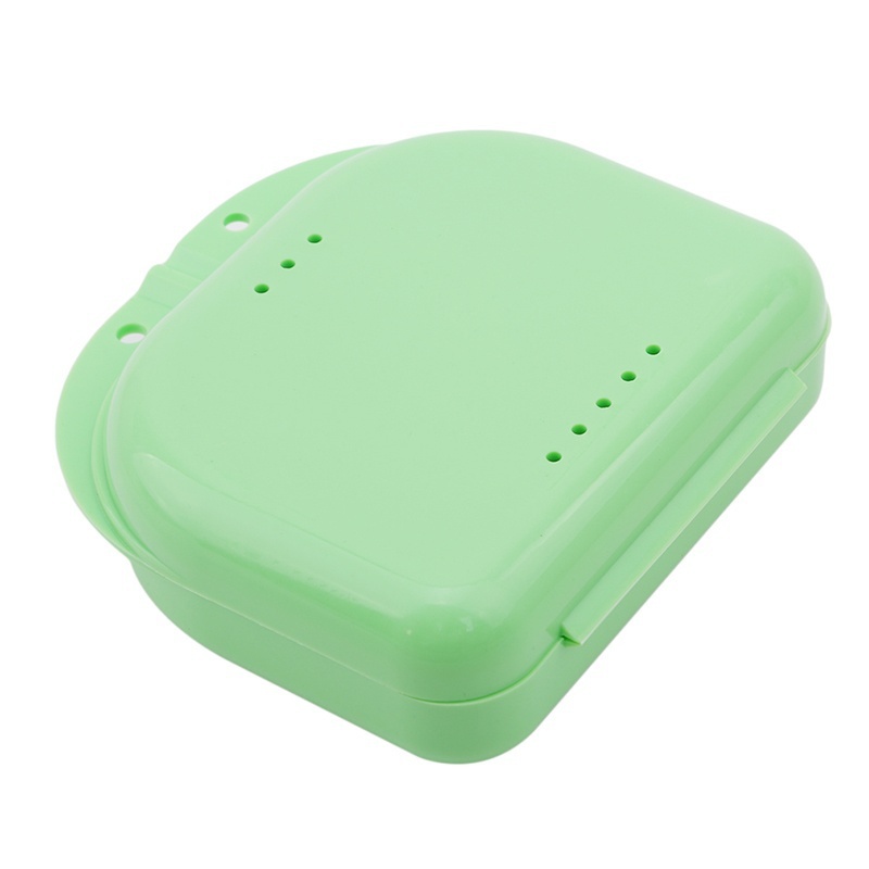 Mini Portable Denture Box Simple Solid Color Denture - Temu
