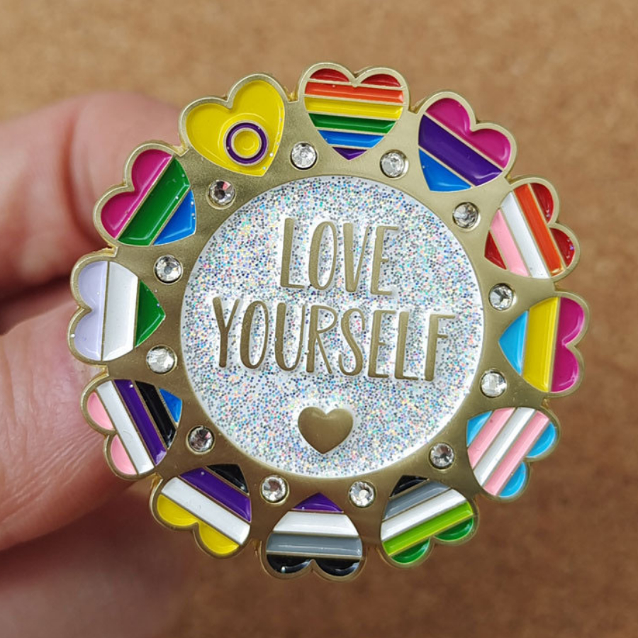 Love Yourself Rainbow Enamel Pins Heart Pride Brooch Metal Badge LGBT Cute  Pin for Men's And Women's Clothing Schoolbag Accessories Gifts - Yahoo  Shopping