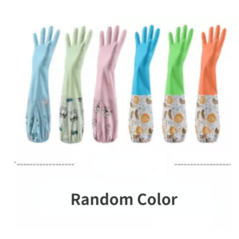 Wash Dishes Cleaning Warm Household Gloves Long Sleeve Kitchen Rubber  gloves