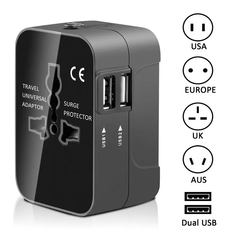 Triamisu Cargador de Puerto USB Triple:Puerto USB Triple Adaptador de  Cargador de Viaje doméstico Cabezal de Carga Inteligente - Enchufe Negro de  la UE : : Electrónica
