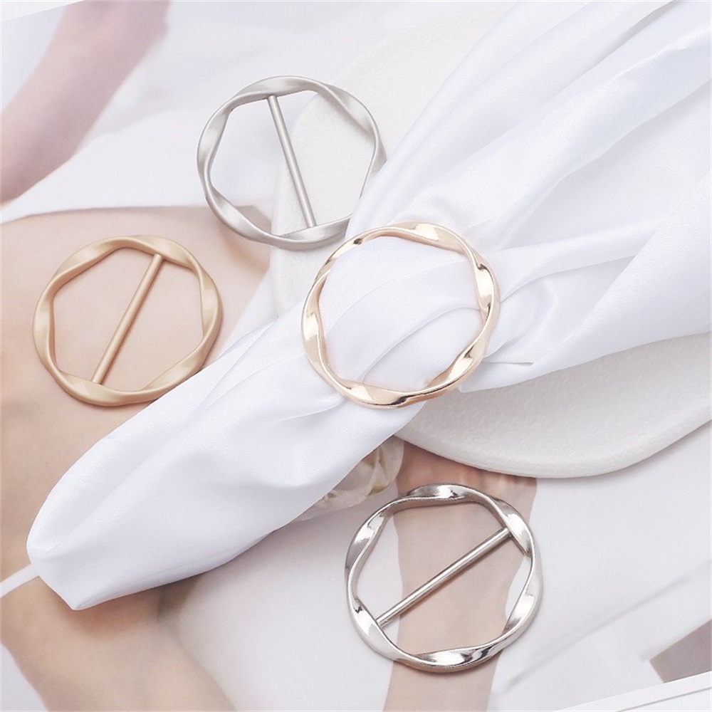 JENLING 10Pcs /2 Different Sizes Scarf Ring Clip T-Shirt Clips for Women  Silk Scarf Buckle Twisted Metal Round Circle C… in 2023