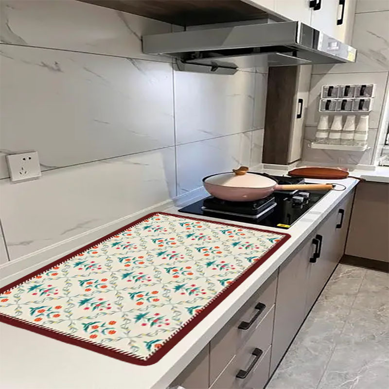 Rubber Dish Drying Mat Kitchen Countertop Drain Pad Bowl And - Temu