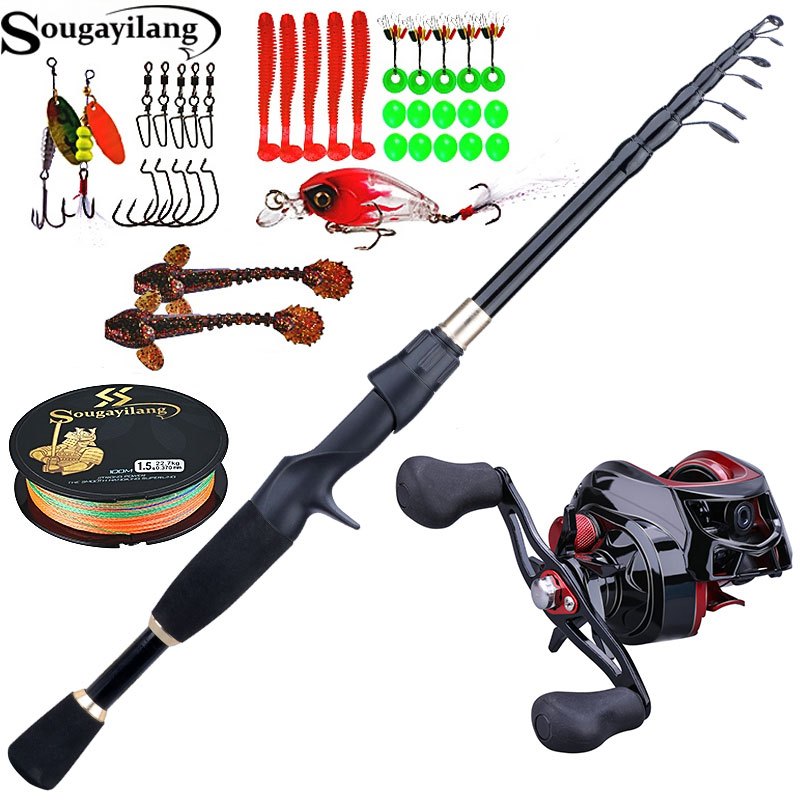 Long Casting Fishing Combo With Telescopic Carbon Rod And - Temu