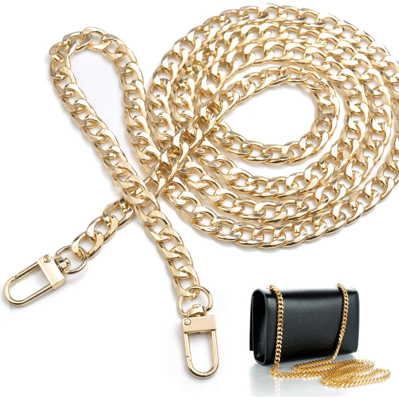 Simple Women's Bag Accessories Chain With Metal Buckles Iron Bag Chains  Purse Chains Shoulder Cross Body Chains Straps Replacement Flat Chains -  Temu