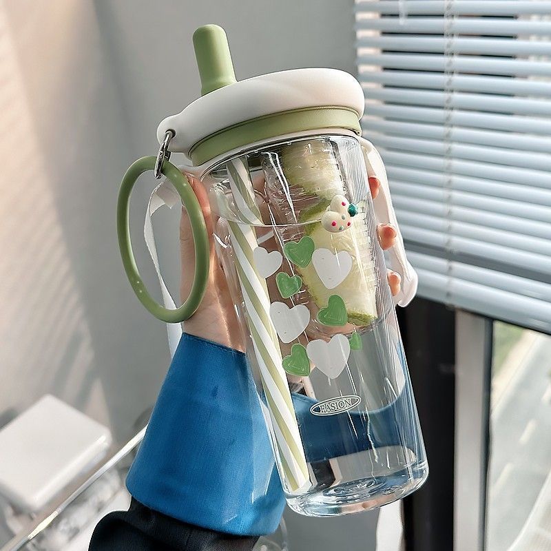 Cute Tumbler With Straw And Infuser - Portable Water Bottle For Summer And  Winter Drinks - Perfect Travel Accessory - Temu