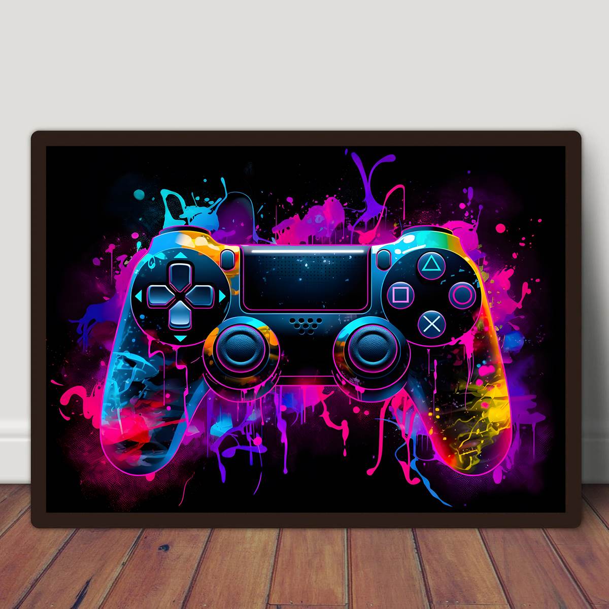 Art Poster Gaming Controller Neon Playstation
