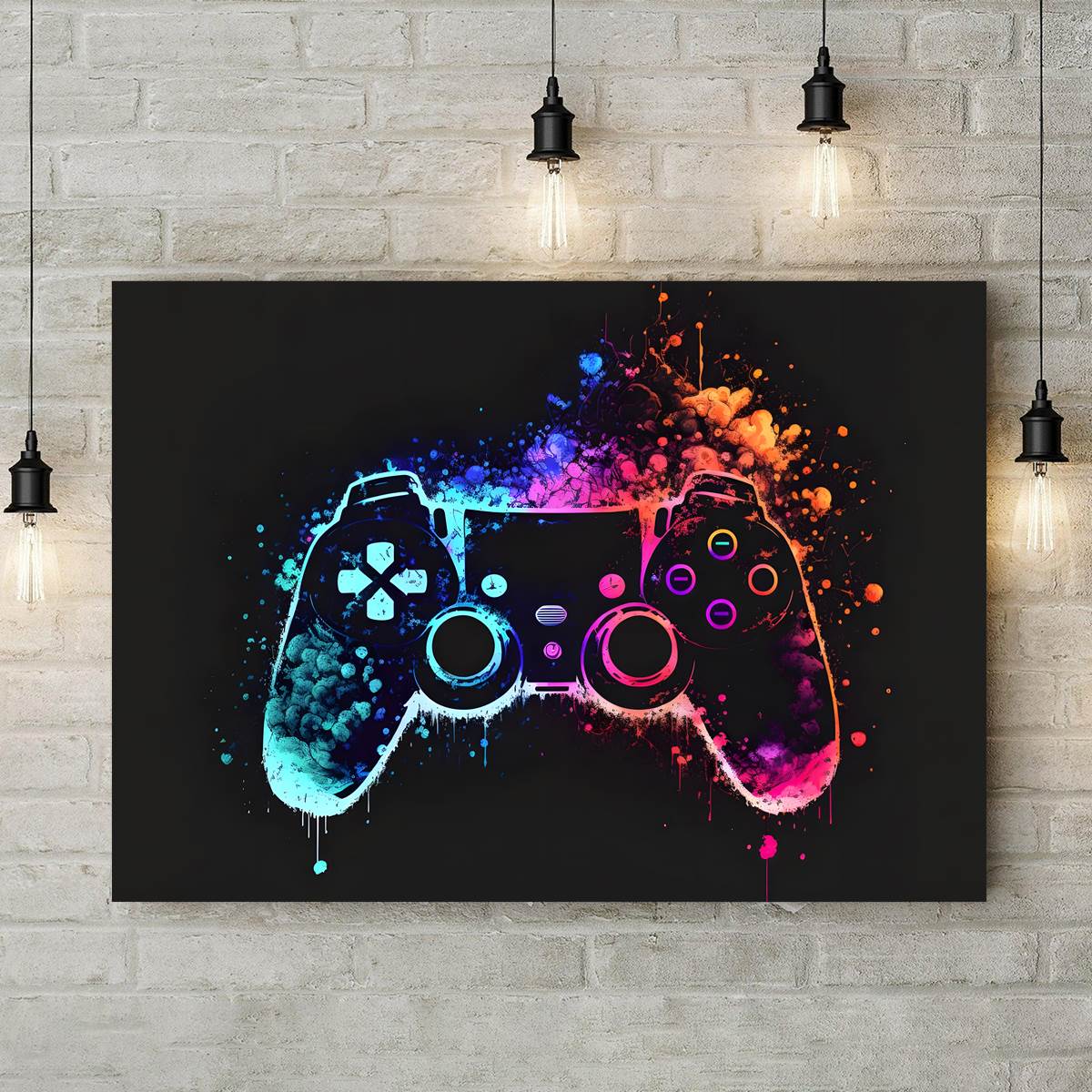 Poster, Canvas, Acoustic: Gaming Rules / Green (Gamer poster