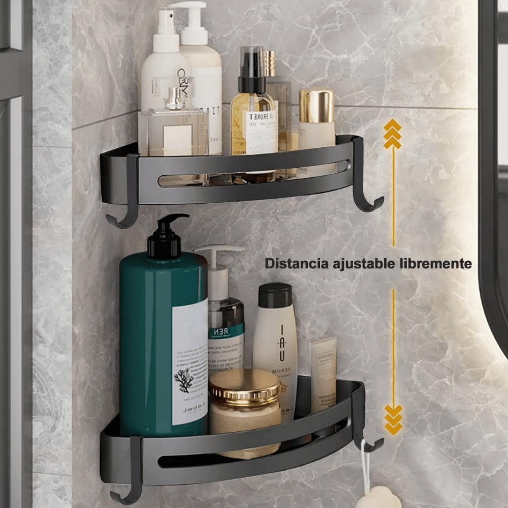 Iron Bathroom Shelf Shower Wall Mount Shampoo Storage Holder With