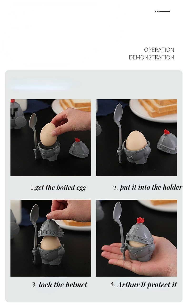 Soft Or Hard Boiled Egg Cup Holder With A Spoon Included- Knight Design -  Kitchen Utensil Decor For Restaurants - Temu Philippines