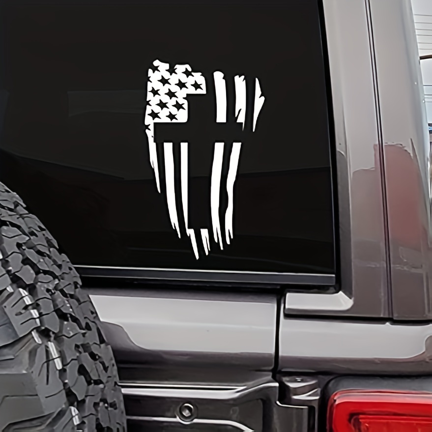 Buy Punisher Skull Ford Decal Vinyl Sticker, Cars Trucks Vans Walls Laptop, WHITE, 5.5 x 4 in