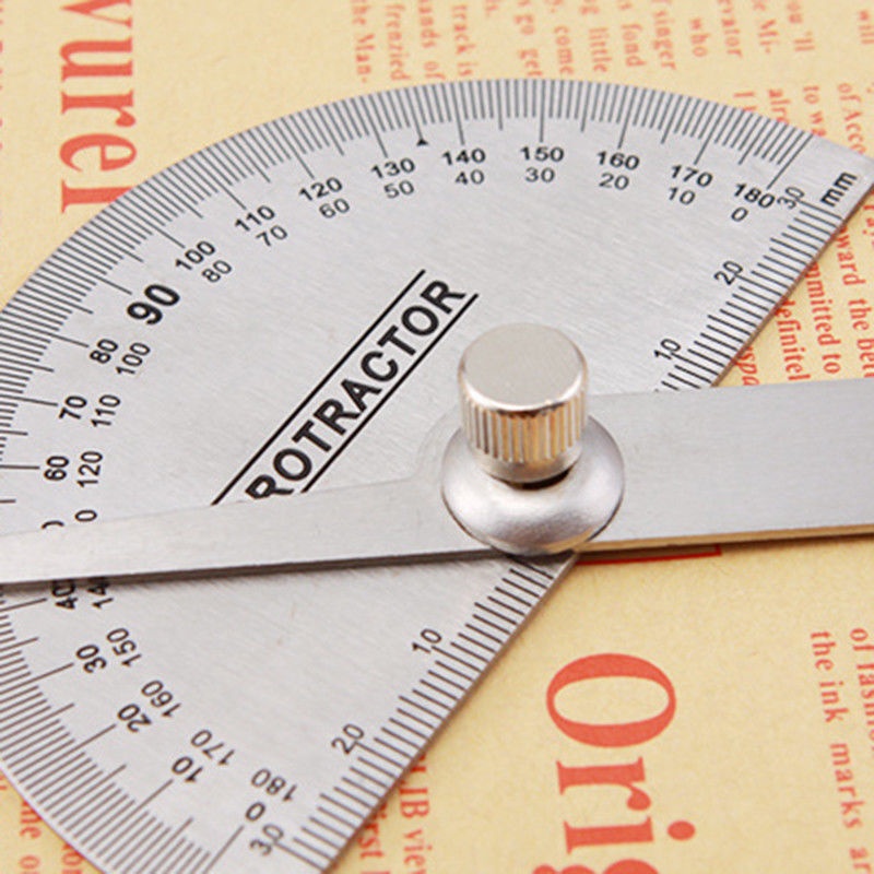 180 Degree Protractor Angle Finder Arm Rotary Measuring Ruler Stainless  Steel