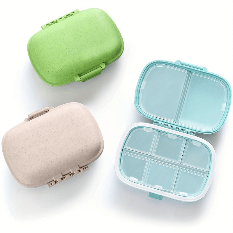 3Pcs Colorful Cute Fruit Portable Rotating Style Travel 7 Compartment  Weekly Pill Storage Case Box Medicine Holder Dispenser Organizer Container