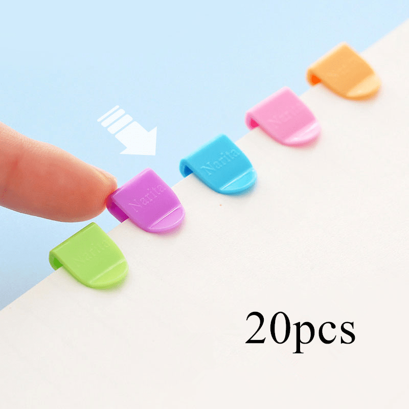 Tupalizy 50PCS Plastic Paper Clips Bookmarks Smooth Colored Paperclip Clamp  for Scrapbooking Planners Notebook Travel Photos Documents Crafts Kids
