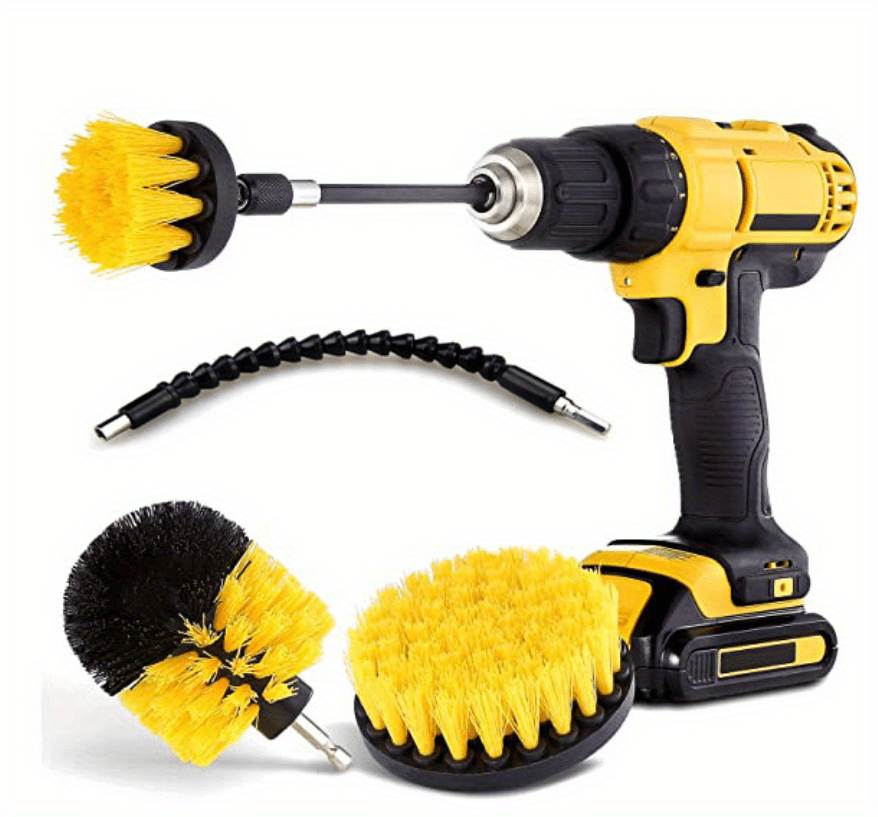 6pcs Drill Brush Attachment Set, 5pcs Scrubber Brushes with 1pcs Extend  Long Attachment, Drill Scrub Brush for Cleaning Shower, Tub, Bathroom (6pcs)