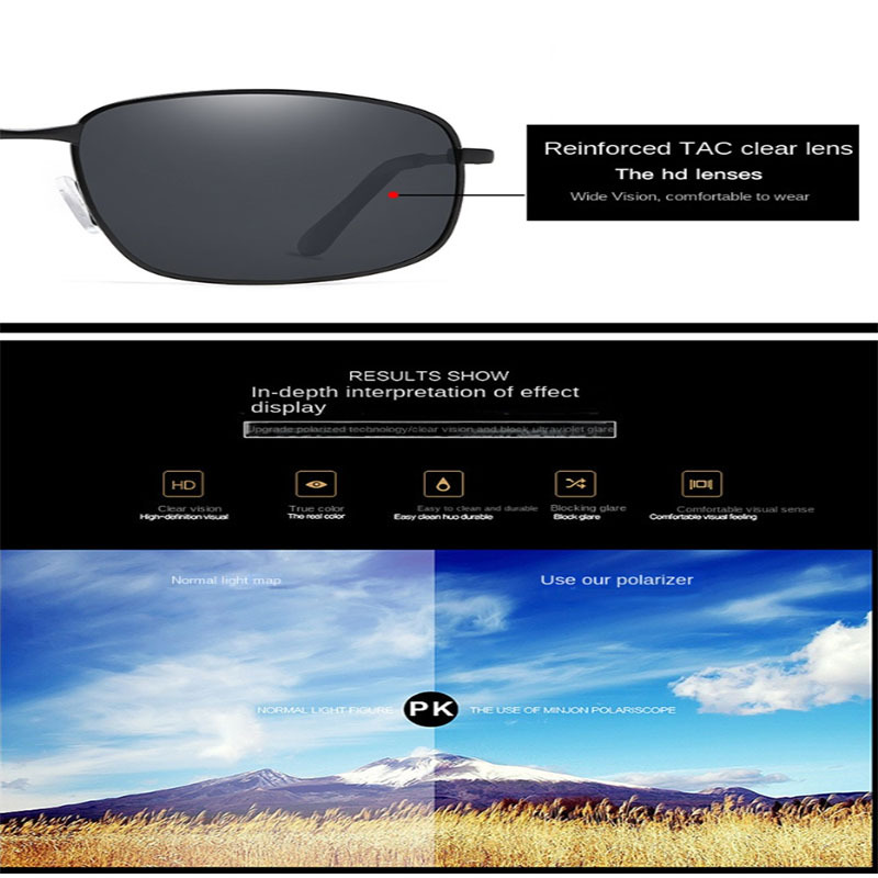 Premium Cool Rimless Square Lens Polarized Night Driving - Temu