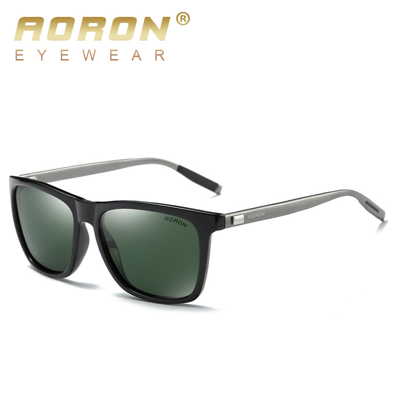 1pc New Black Aluminum-Magnesium Polarized Sunglasses For Men