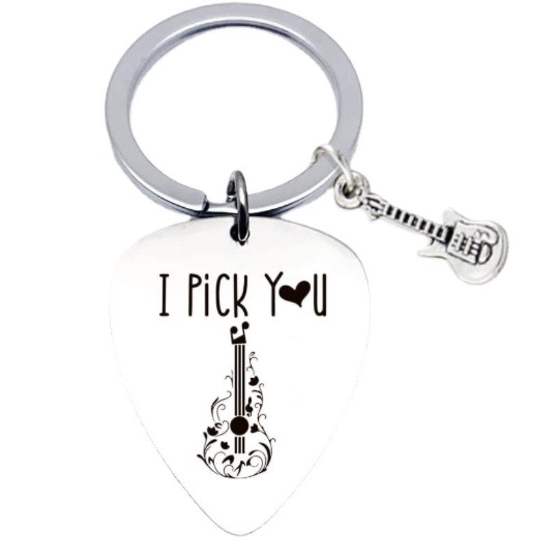 Stainless Steel Guitar Key Ring, Color Instrument Men's And