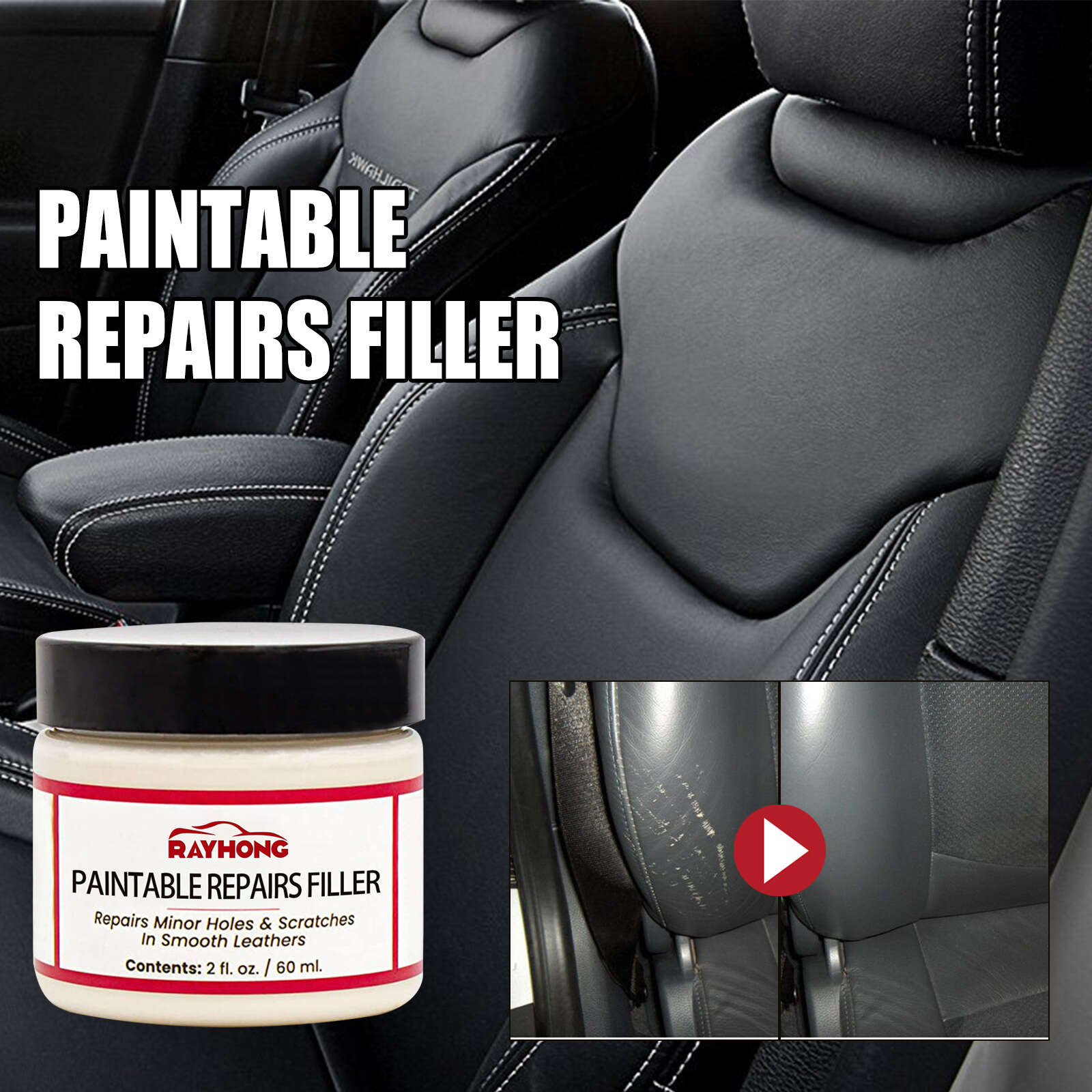 Leather Filling Paste Repair Scratches On Car Seats And Restore Damaged  Sofa Leather, Save More With Clearance Deals