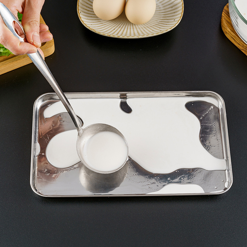 Stainless Steel Service Tray Rectangle Oven Cake Bread Bakeware Buffet  Plate for Food Storage Pan Container