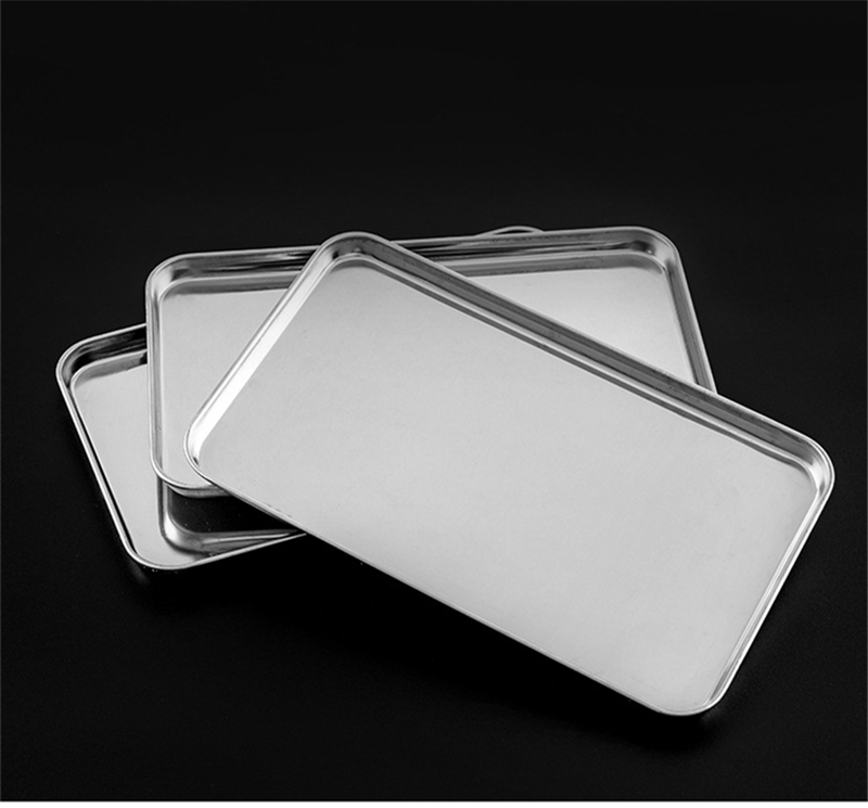 rectangular stainless steel serving tray for kitchen use suitable for food storage bbq roasting fish plates flat bottomed steaming dishes and baking pans trays for serving food details 7