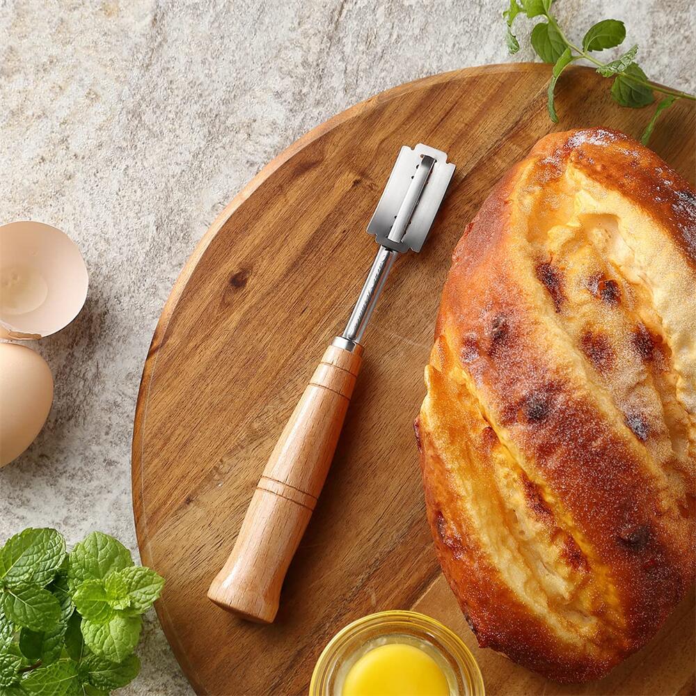 Kitchen Slashing Tool Wooden Sourdough Bread Bakers Bread Lame Cutter with  Leather Bag French Bread Scorer Dough Scoring Tools 