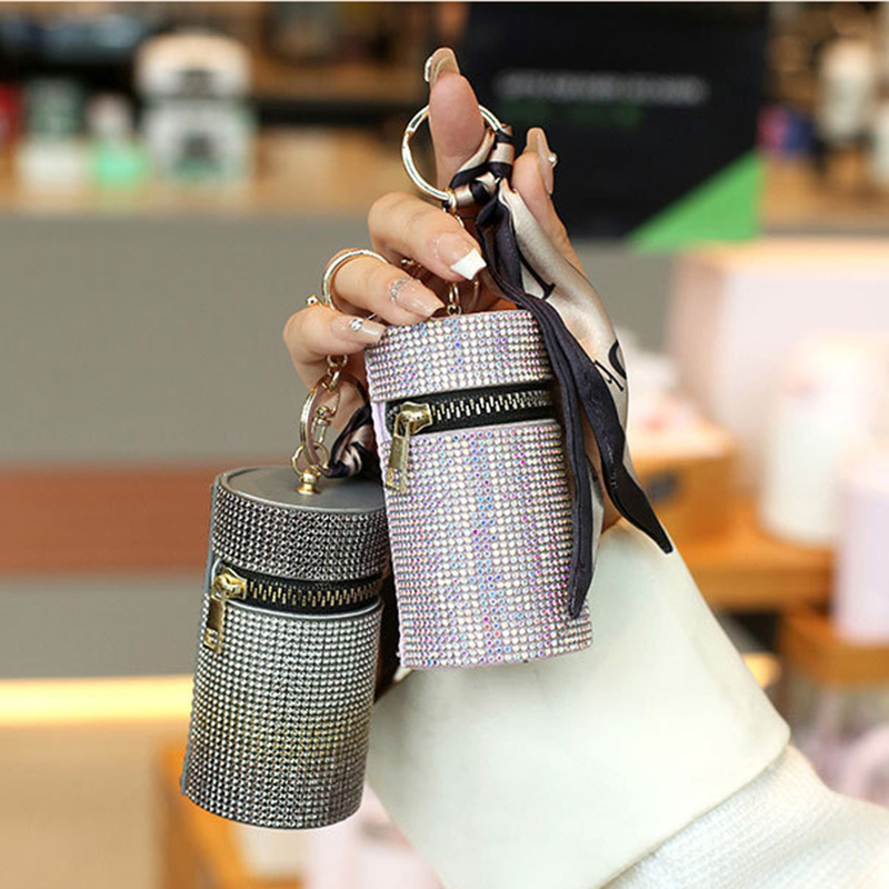 Gradient Color Lipstick Bag Mini Rhinestone Coin Purse Scarf - Temu