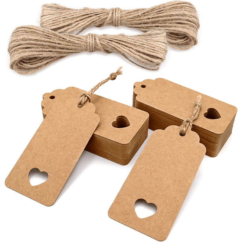 Kraft Paper Rectangular Brown Tags With String