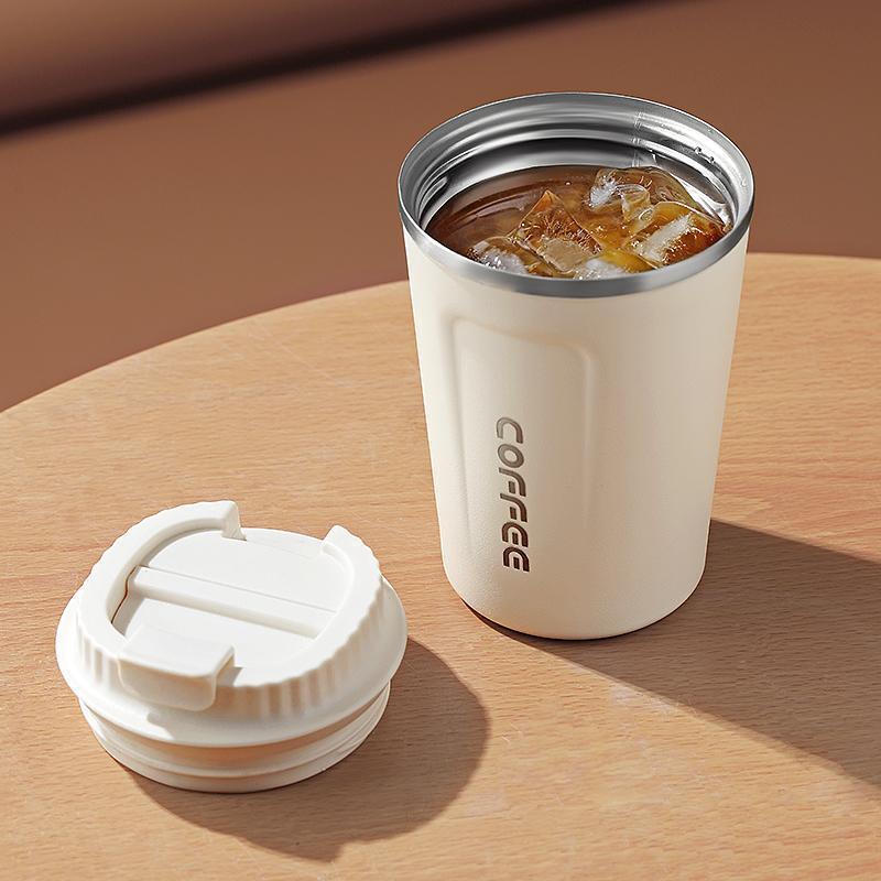 380ml Stainless Steel Car Coffee Cup Leakproof Insulated Thermal Thermos Cup Car Portable Travel Coffee Mug Black, Size: 380 ml